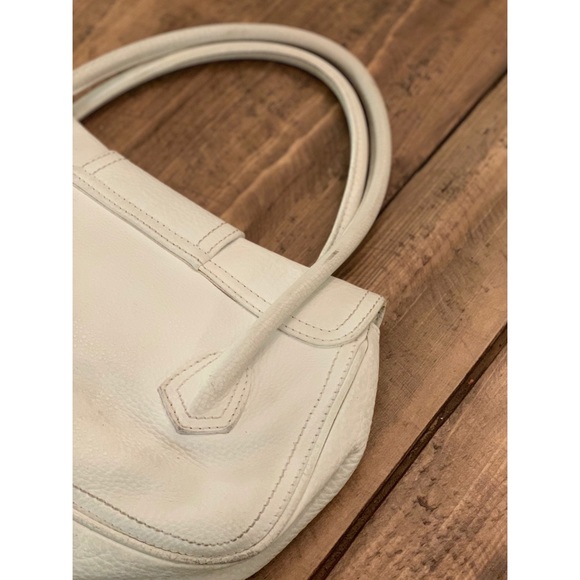 Celine Pebbled Satchel Purse Handbag WHITE CE00/15 - Picture 9 of 16